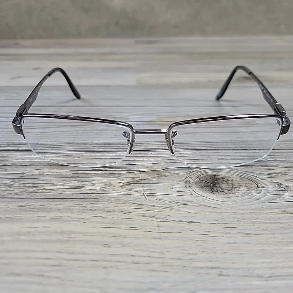 Ray-Ban RB6158 2553 Eyeglasses Frames Only Half Rim Silver 53-18-140 Metal